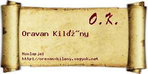 Oravan Kilény névjegykártya